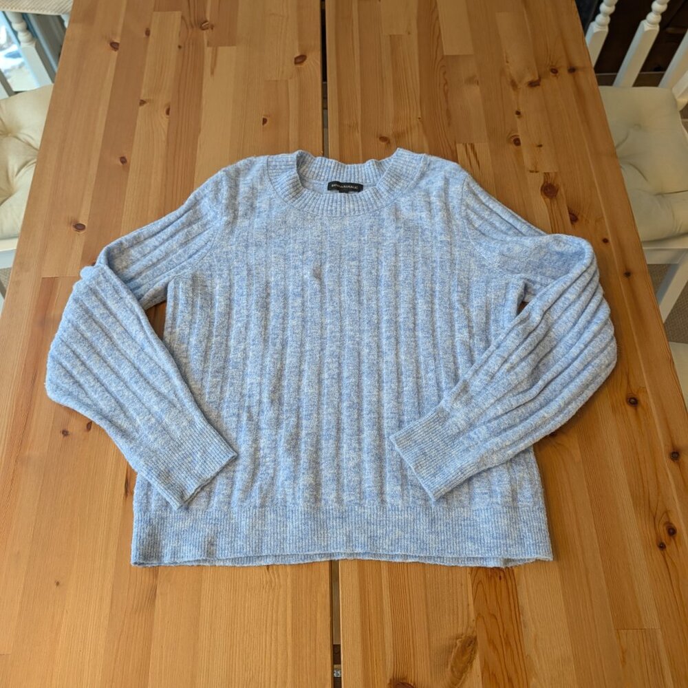 Banana Republic Wool & Alpaca Blend Crew Neck Sweater Blue L - Picture 3 of 9